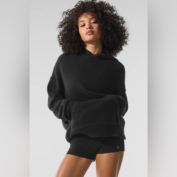 ALO Yoga Class Cashmere Hoodie in Black,New Products : American Fashion Style Bags On Sale
